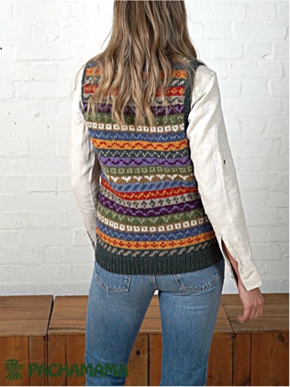Handmade Pachamama Fair Isle Wool Vest - Picture 2 of 10
